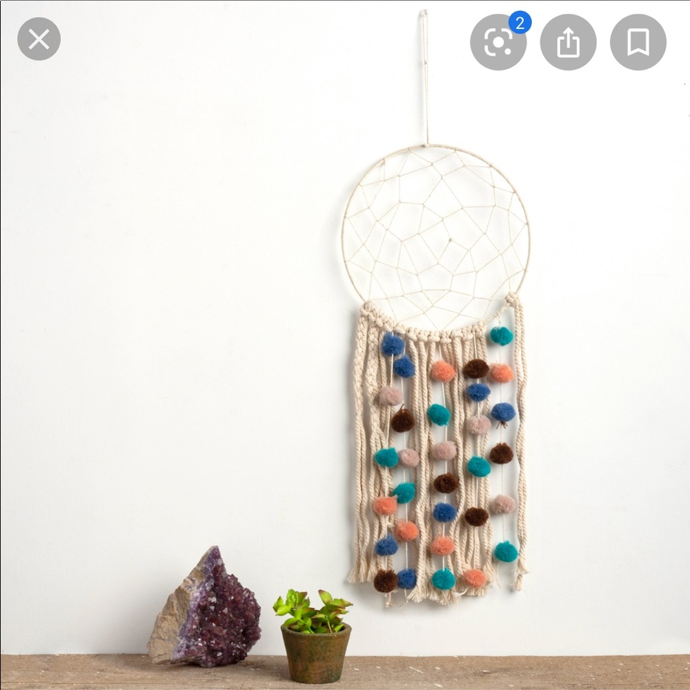 Cotton Ball Colorful Dream Catcher with Poms
